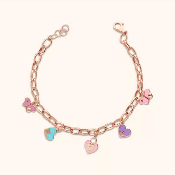 Rose Gold Heart & Butterfly Symphony - Bracelet